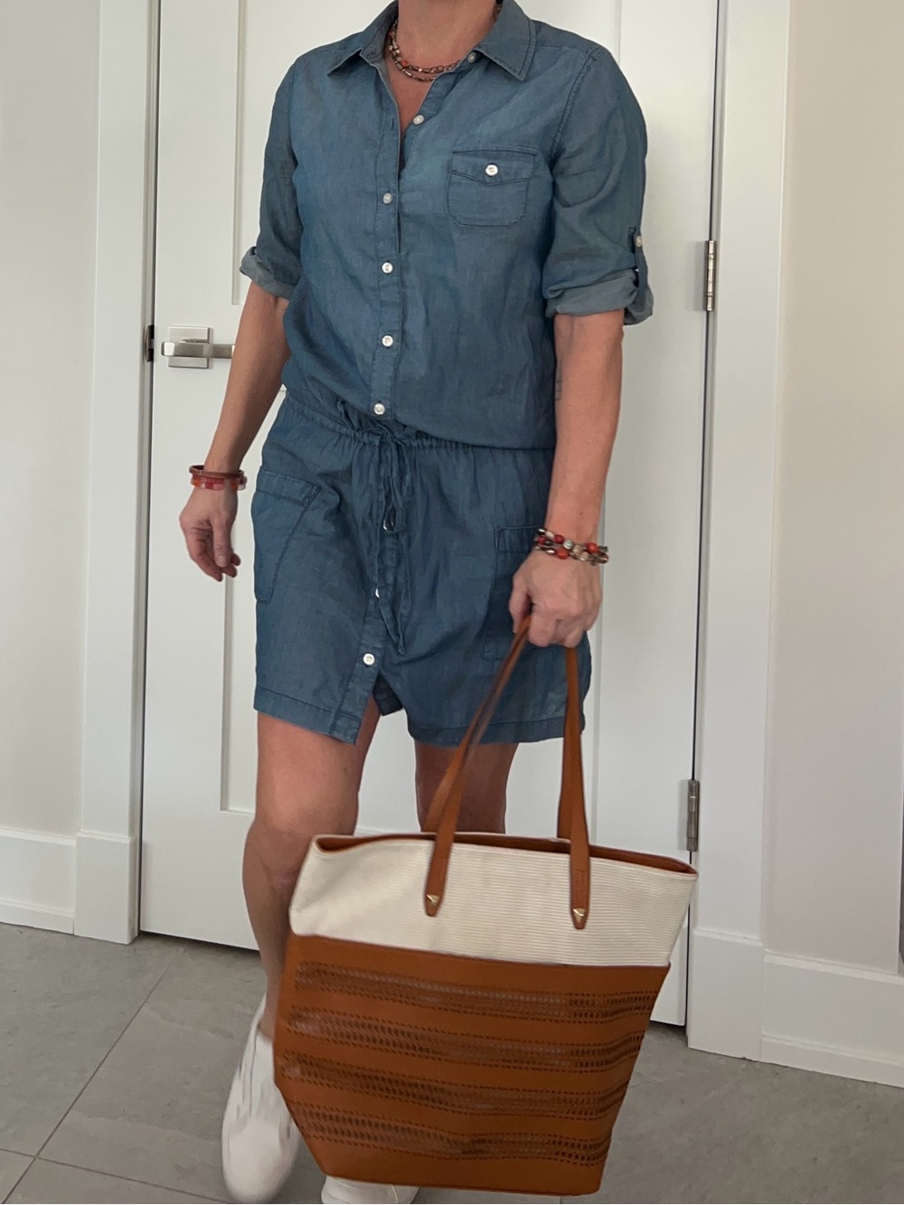 Old Navy Chambray Button-Down Mini Dress
